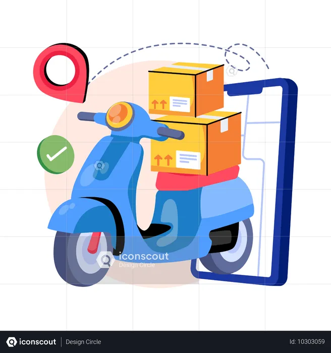 Delivery Scooter  Illustration