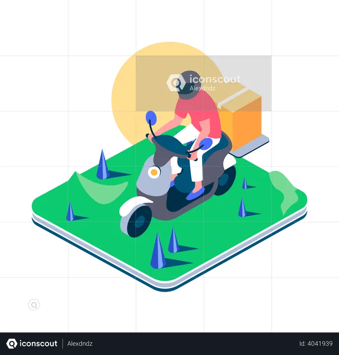 Delivery scooter service  Illustration
