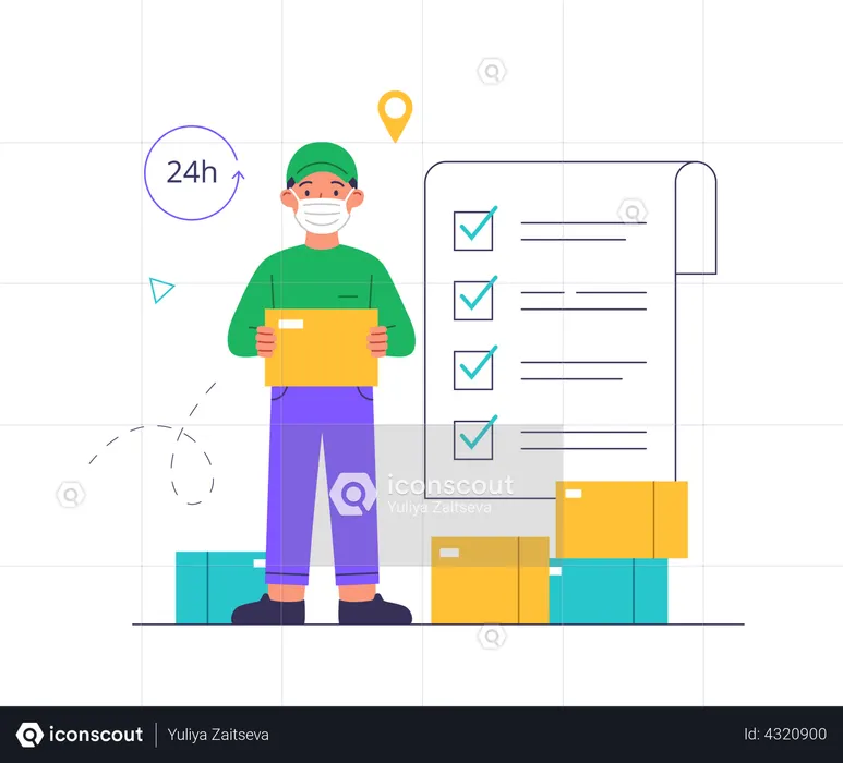 Delivery service during pandemic  Illustration