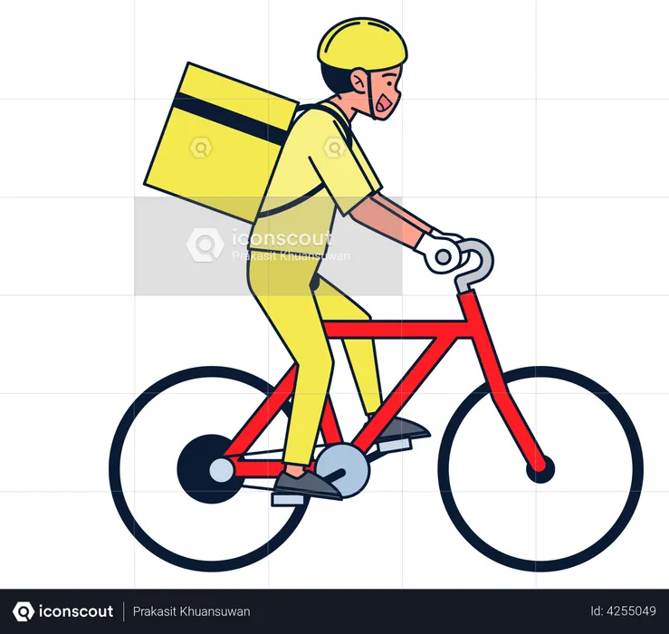 Delivery service on bicycle  Illustration