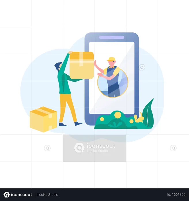 Delivery services application  Illustration