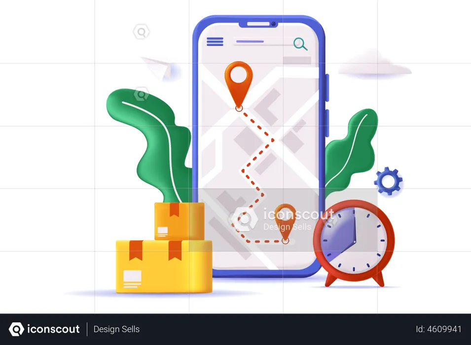 Delivery Tracking  Illustration