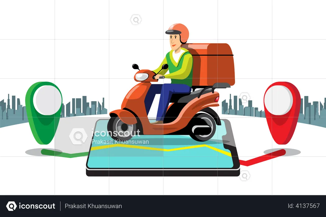Delivery Tracking  Illustration