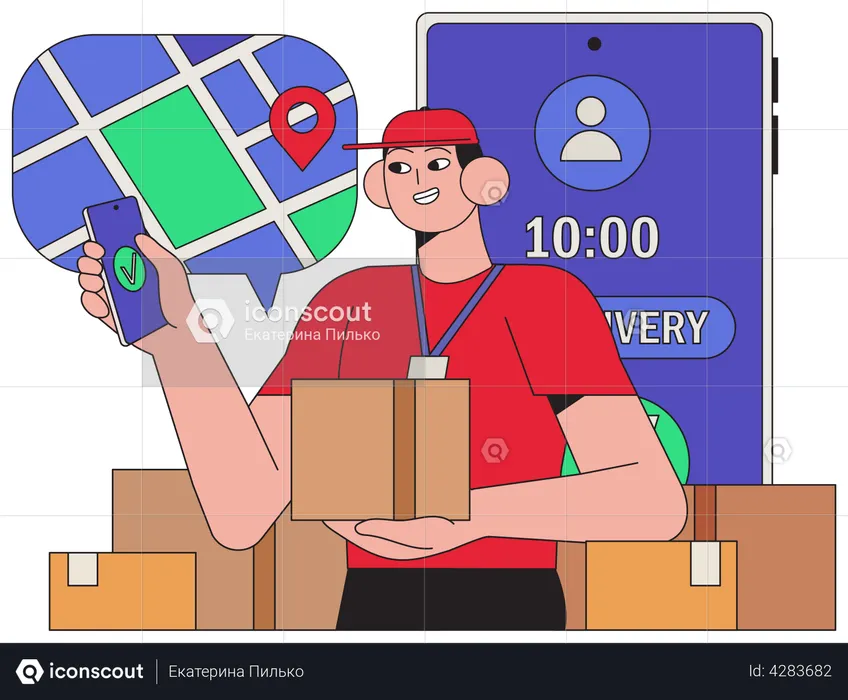 Delivery tracking service  Illustration