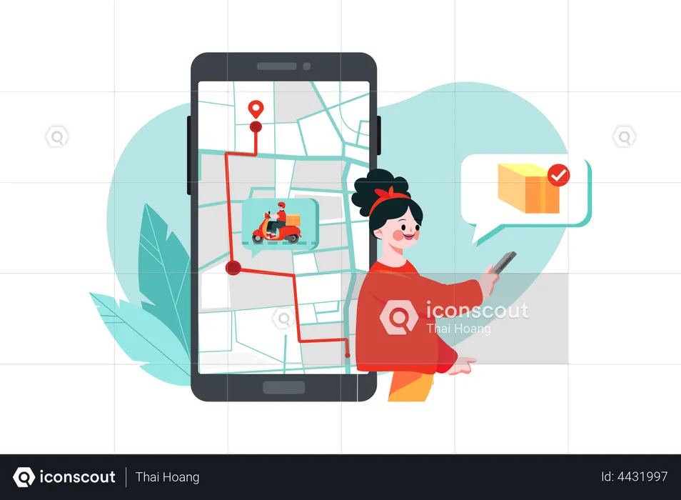 Delivery tracking service  Illustration