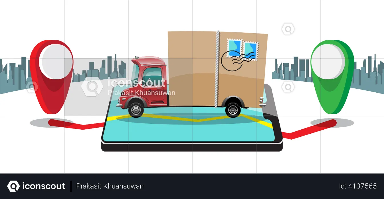 Delivery Van tracking  Illustration