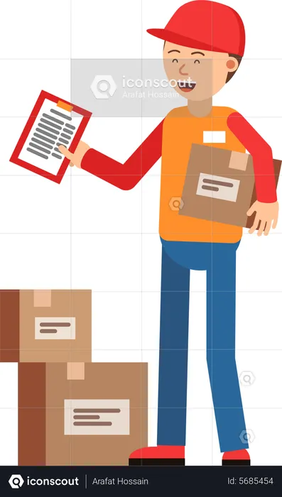 Delivery with delivery consignment  Illustration