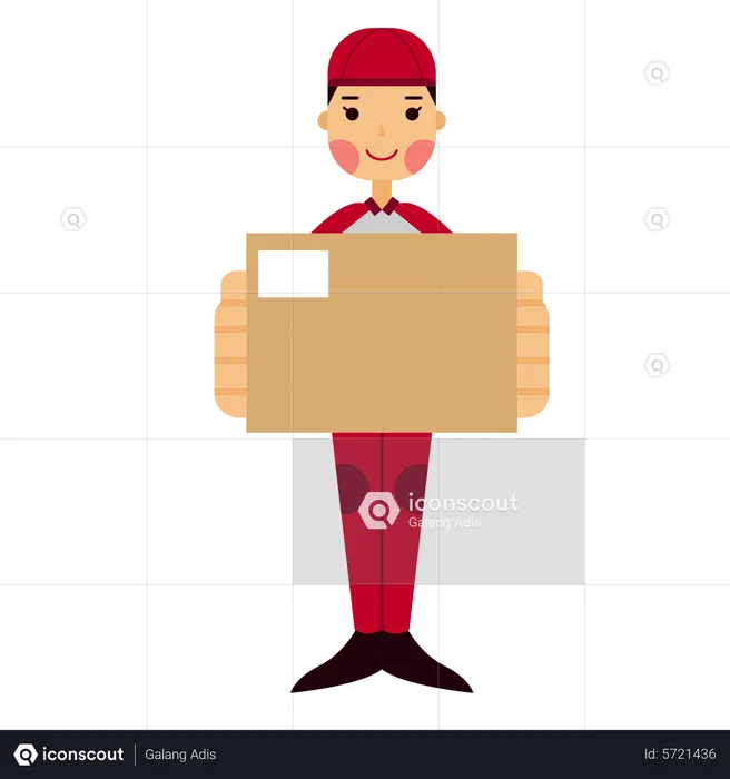 Deliveryman delivering package  Illustration