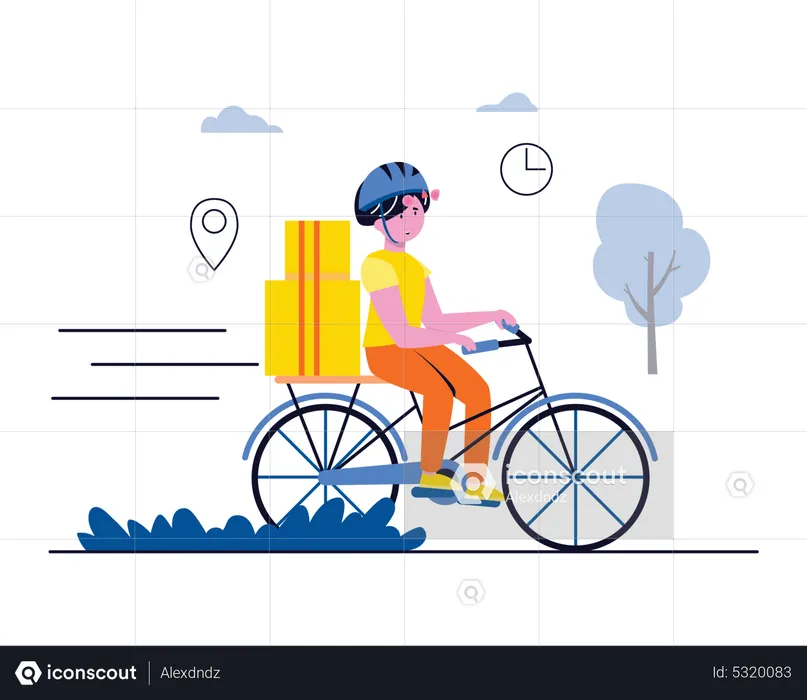 Deliveryman going to deliver package  Illustration