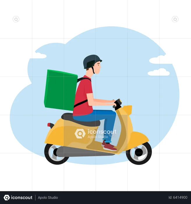 Deliveryman going to deliver package  Illustration