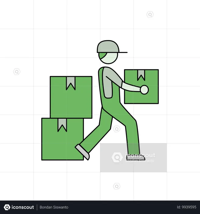 Deliveryman holding box  Illustration