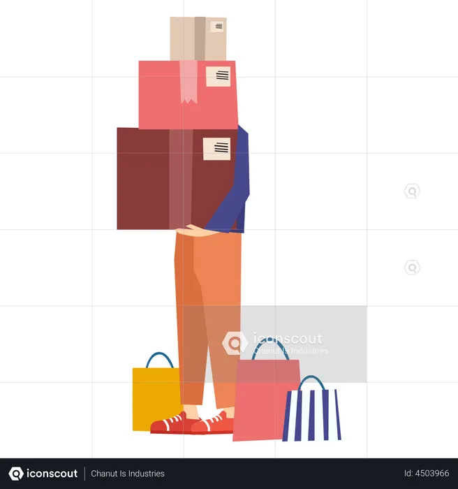 Deliveryman holding package  Illustration