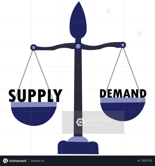 Best Demand and supply balance on scale Illustration download in PNG ...