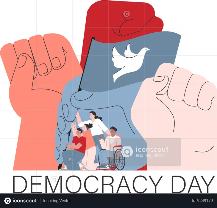 Democracy day celebration  Illustration