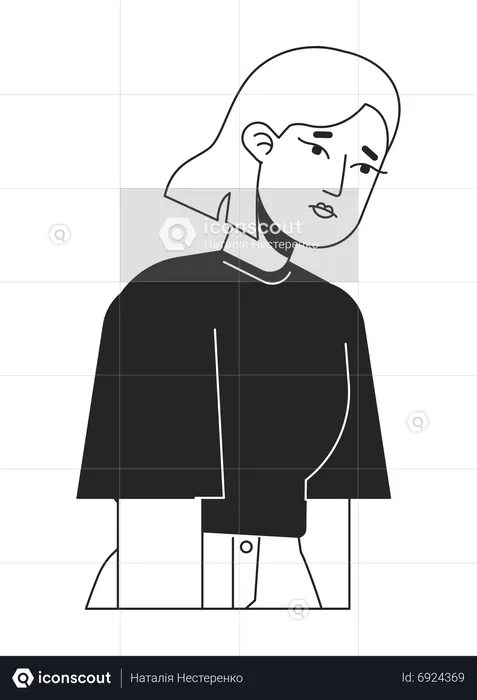 Demotivated depressed young woman  Illustration