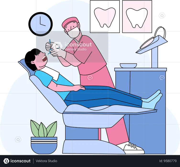 Dental Check-up and Ensuring Oral Health  Illustration