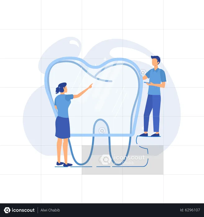 Dentes usam treinador de silicone Aparelho ortodôntico invisível  Ilustração