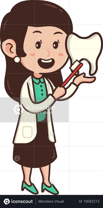 Dentist advises to brush teeth daily  Illustration