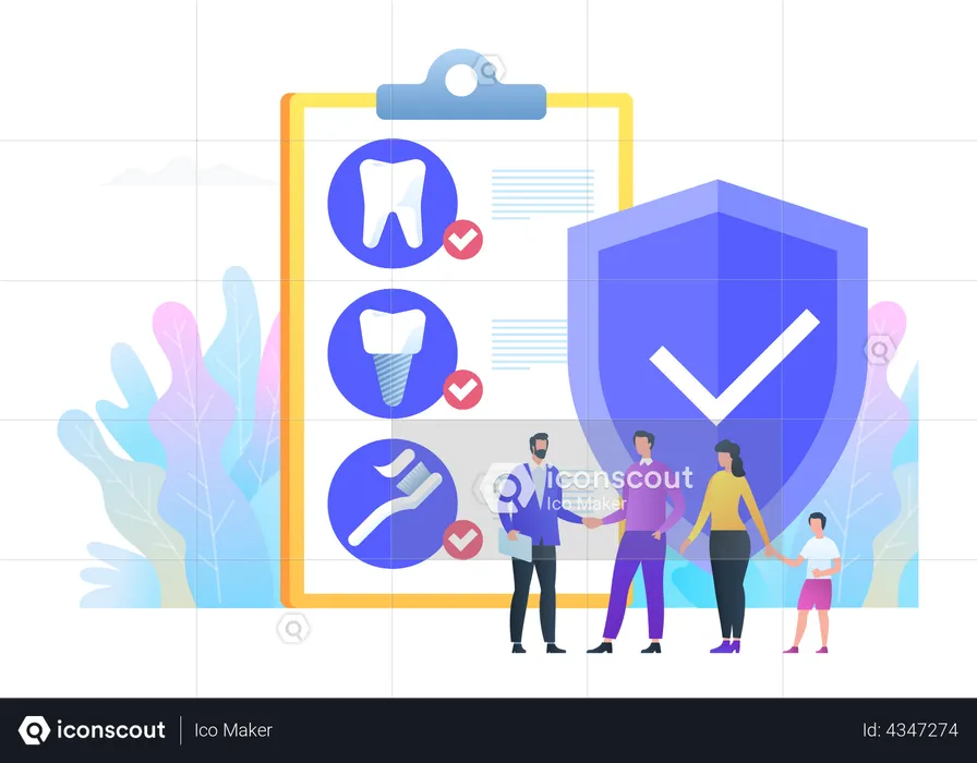 Dentist Giving Suggestion through Dental Report to Patient  Illustration