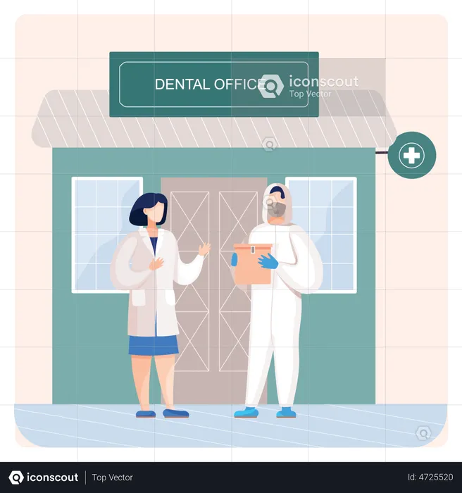 Male and female Dentist at hospital  Illustration