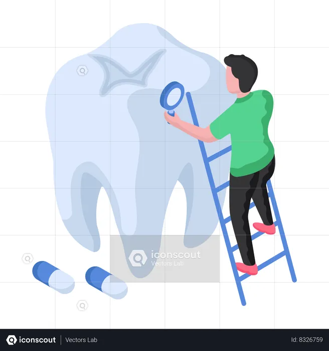 Dentist is doing Tooth Checkup  Illustration