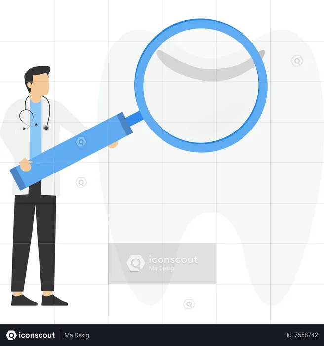 Dentiste examinant les dents du patient  Illustration