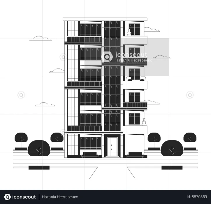 Pisos apartamento de varios pisos  Ilustración