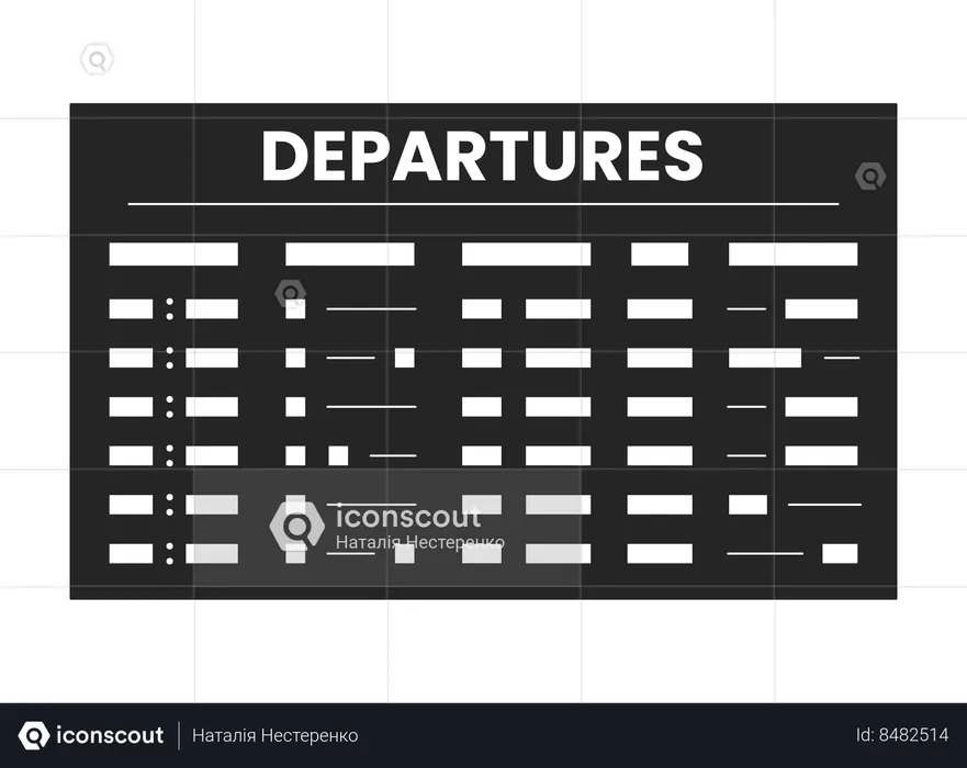 Departure board  Illustration
