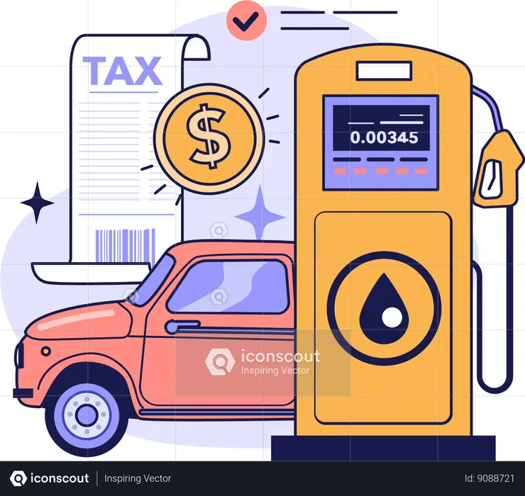 Dépenses de carburant de voiture  Illustration