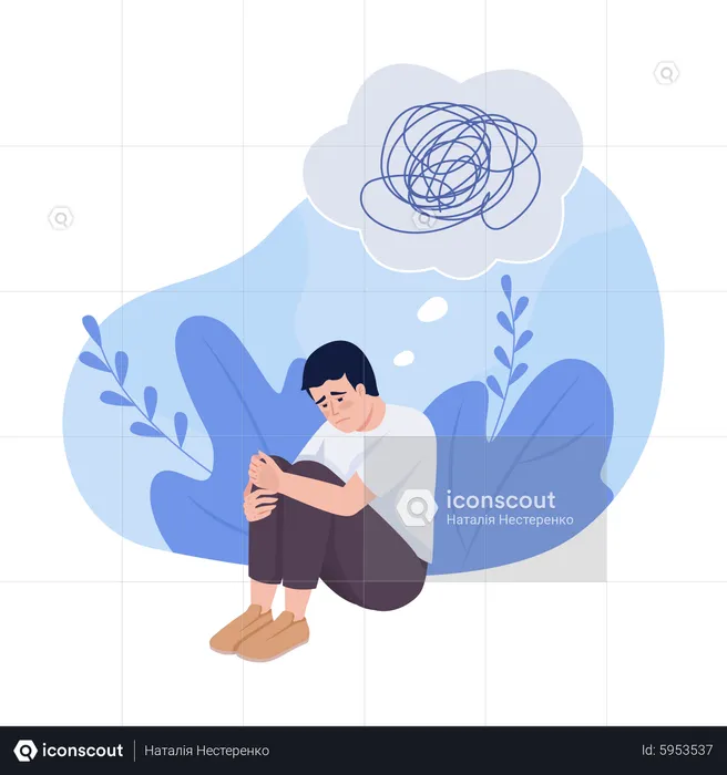 Depressed man  Illustration