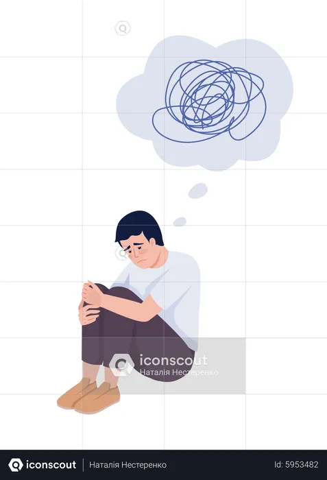 Depressed man  Illustration