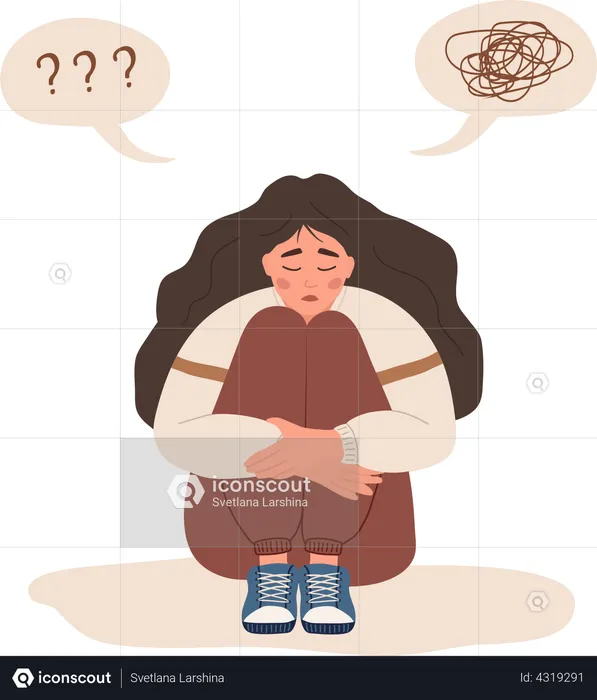 Depressed woman  Illustration