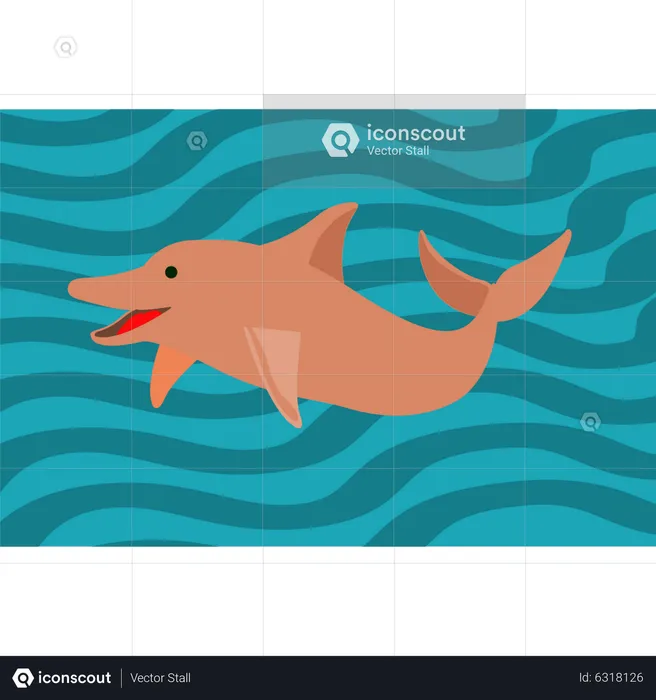 Der Wal ist im Wasser  Illustration