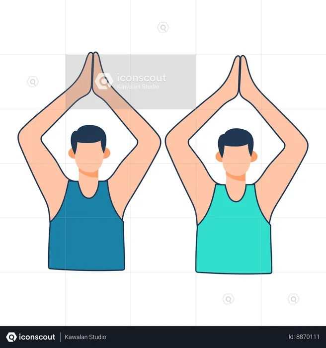 Des amis font du yoga ensemble  Illustration