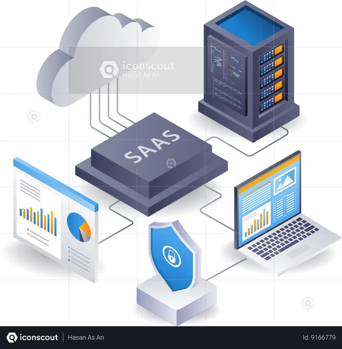 Desenvolvedor de servidor de software como serviço  Ilustração