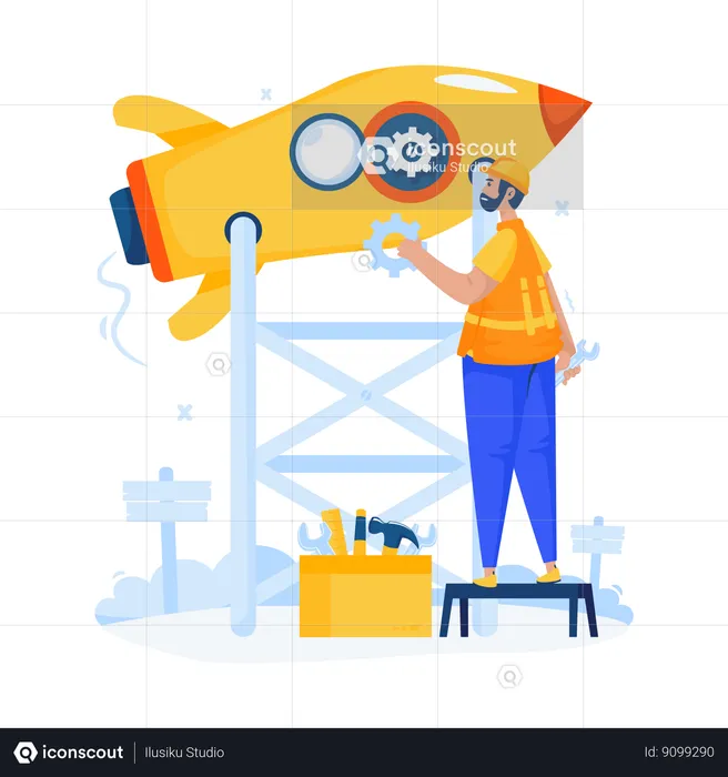 Desenvolvimento de atualização do Rocket Engine  Ilustração