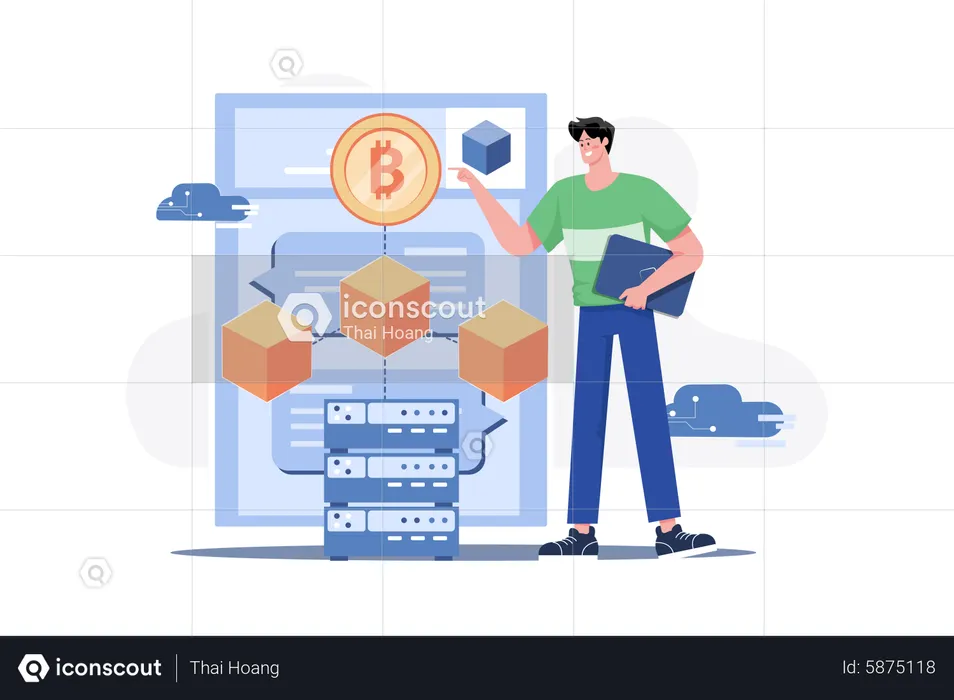 Desenvolvimento de blockchain  Ilustração