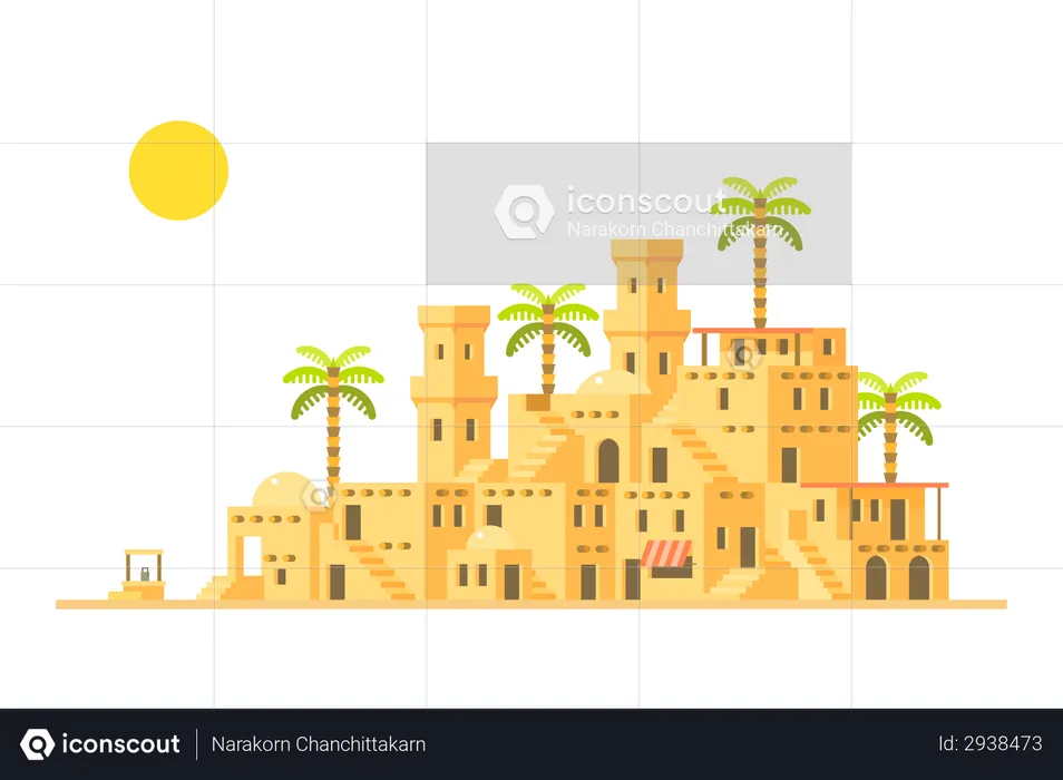 Desert castle  Illustration