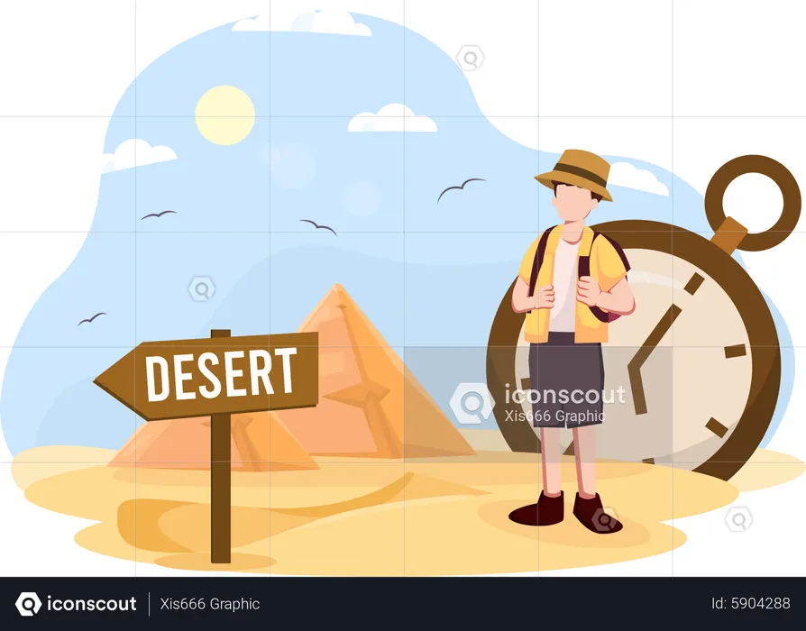 Desert Panorama Travel  Illustration