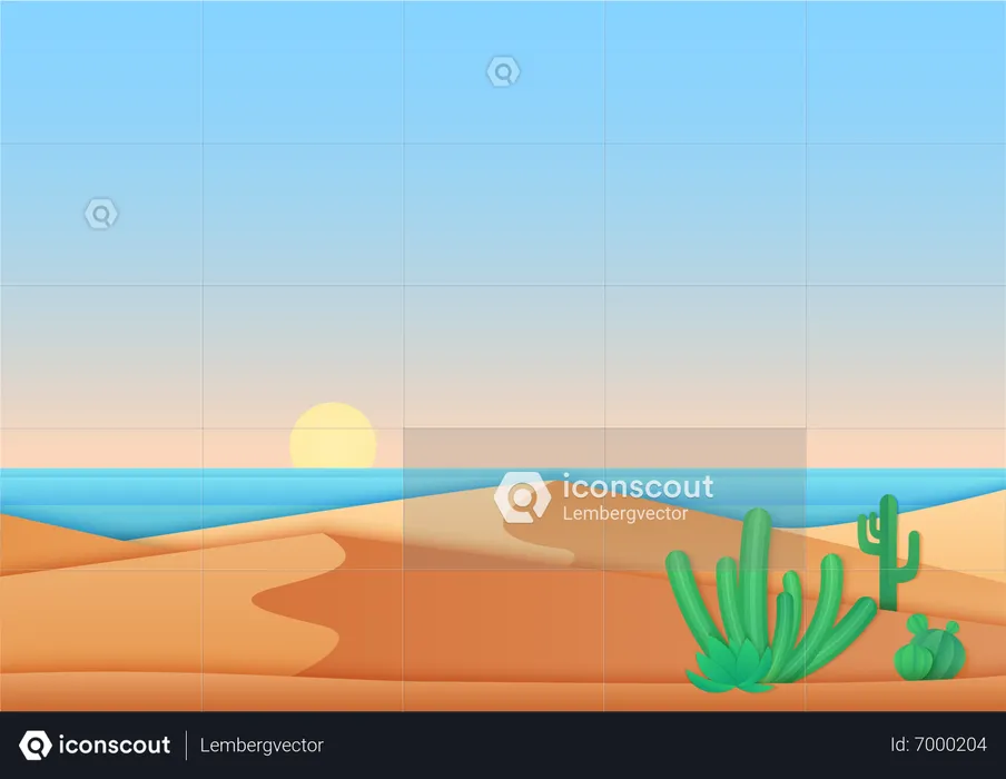 Desert Sand Dunes  Illustration