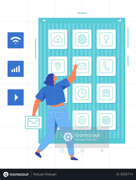 Design mobile UI  Illustration