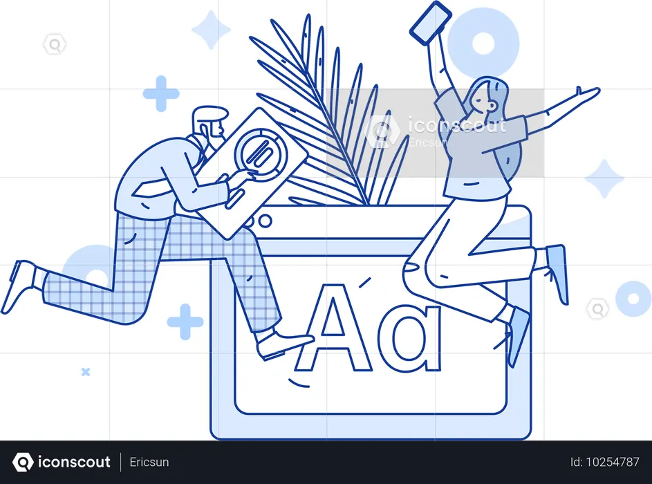 Design team working on web design  Illustration