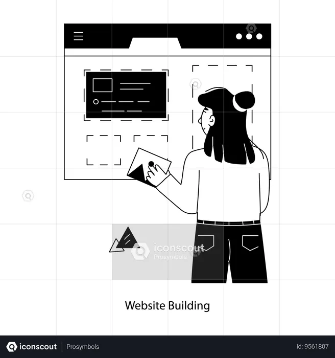 Designer Building New Website  Illustration