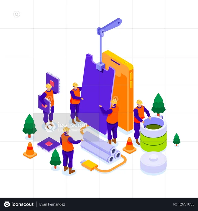 제품 디자인을 하는 디자이너  일러스트레이션