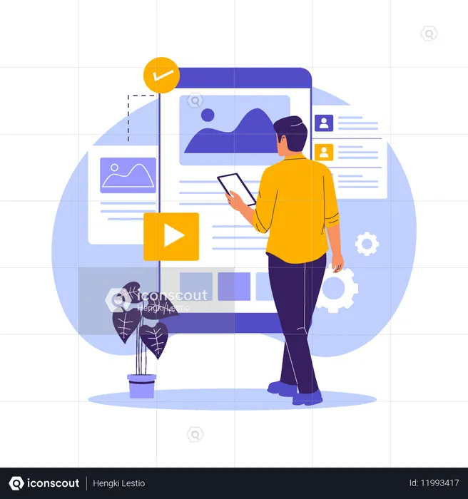 Designer doing usability Testing in UI UX Design  Illustration