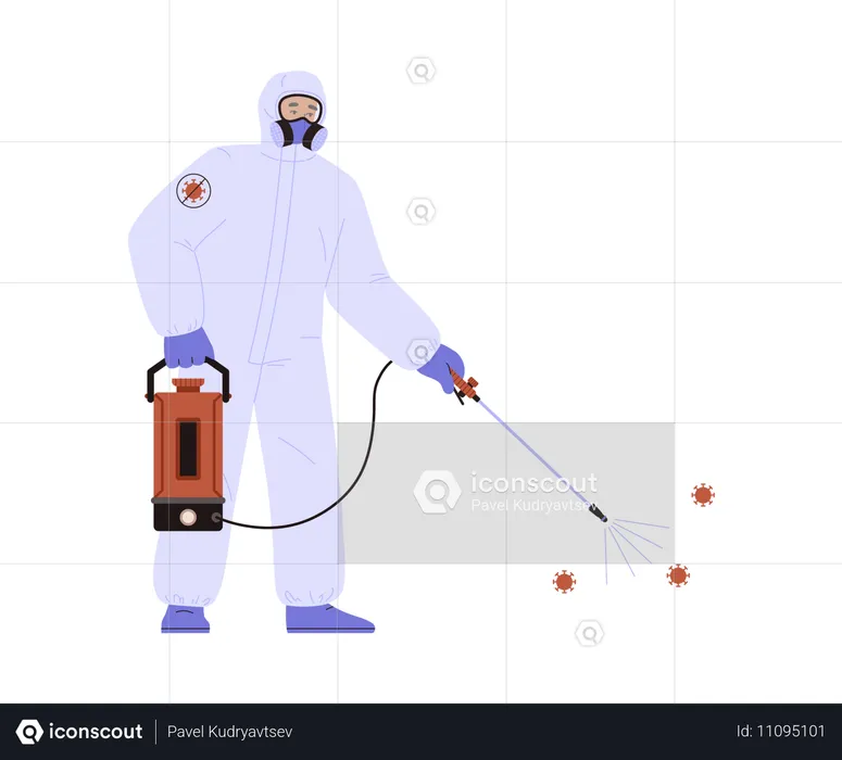 Tratamento antibacteriano de desinfecção de instalações  Ilustração