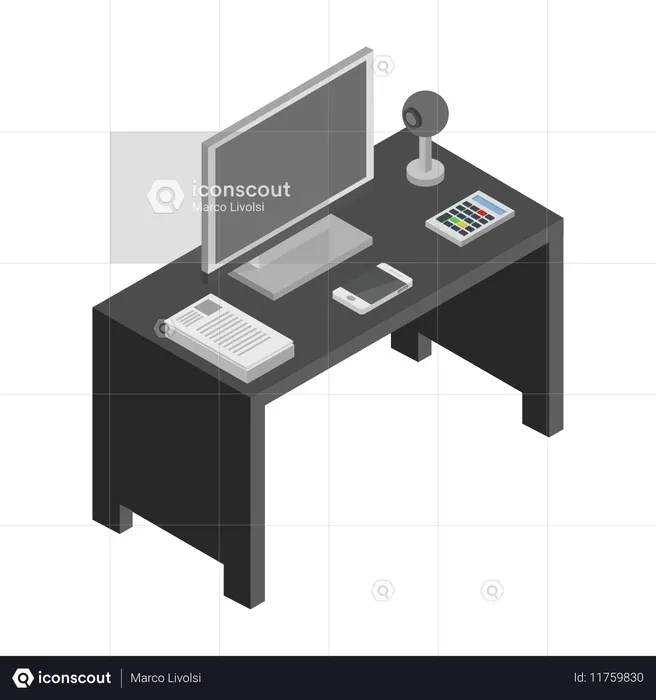 Desk setup  Illustration