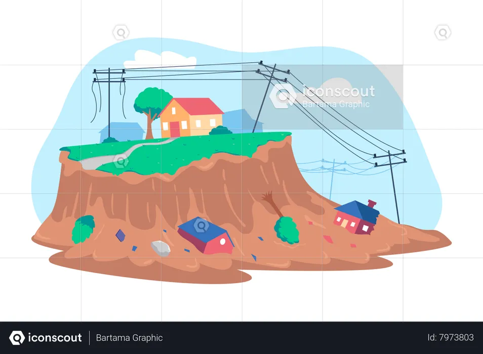 Deslizamiento de tierra  Ilustración