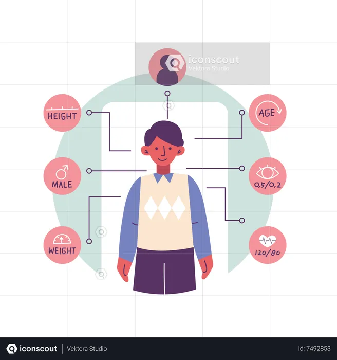 Détails de base du patient pour le profil de santé  Illustration