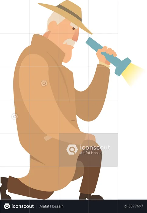 Detecting holding torch  Illustration